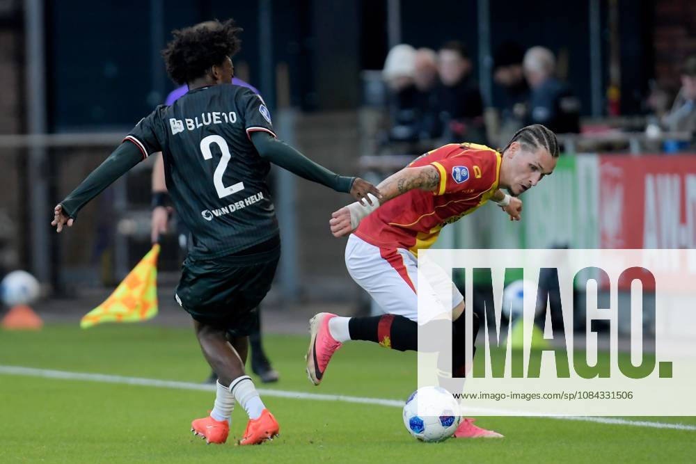 DEVENTER - Lushendry Martes of Sparta Rotterdam and Thibo Baeten of Go Ahead Eagles in a duel during the Eredivisie match between Go Ahead Eagles and Sparta Rotterdam at De Adelaarshorst on October 10, 2026 in Deventer, the Netherlands. DENNIS BRESSER ANP Eredivisie 2026 27 ANPxSportx xMarcelxterxBalsxIVx 572040590 originalFilename: 572040590