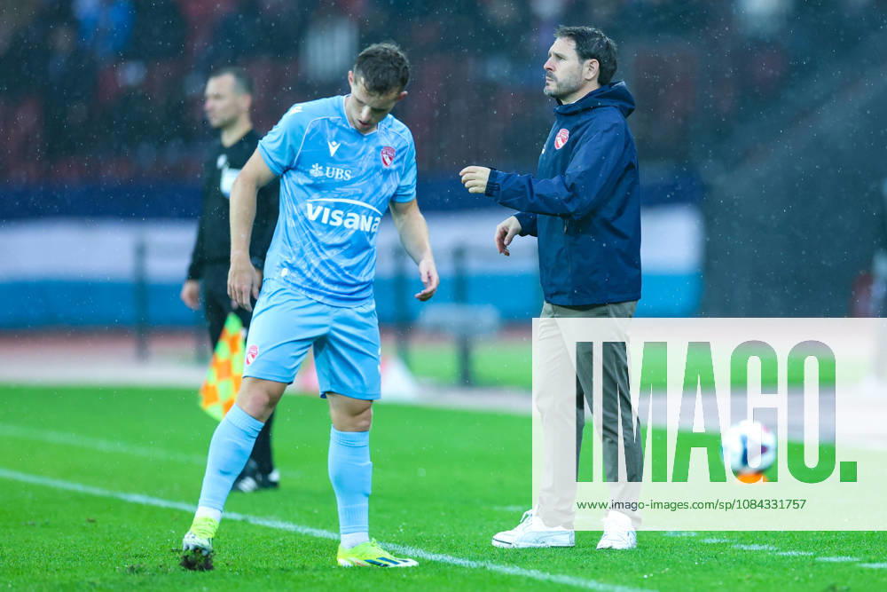 FC Zurich vs. FC Thun, Brack Super League, October 10, 2026. Gian Luca Privitelli, head coach of FC Thun, after the equalizer during the soccer match, Brack Super League, FC Zurich vs. FC Thun, October 10, 2026, Letzigrund Stadium, Zurich, Switzerland Zurich Letzigrund Stadium Zurich Switzerland