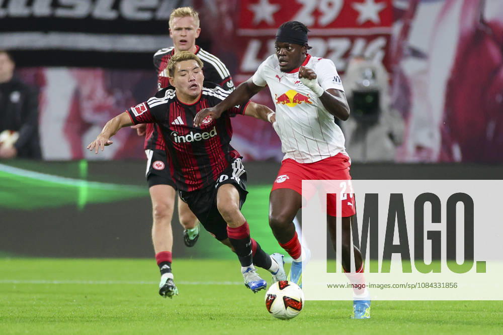 Ritsu Doan of Eintracht Frankfurt and Castello Lukeba of RB Leipzig battle for the ball during the Bundesliga match between RB Leipzig and Eintracht Frankfurt, Red Bull Arena on October 10, 2026, in Leipzig, Germany. Photo by Marco Steinbrenner, DeFodi Images. Ritsu Doan of Eintracht Frankfurt and Castello Lukeba of RB Leipzig battle for the ball during the Bundesliga match between RB Leipzig and Eintracht Frankfurt at Red Bull Arena on October 10, 2026 in Leipzig, Germany. Photo by Marco Steinbrenner, DeFodi Images. DFB and DFL regulations prohibit any use of photographs as image sequences and or quasi-video. Photo by Marco Steinbrenner, DeFodi Images