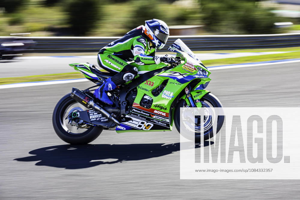Garrett Gerloff of Kawasaki WorldSBK Team in action during the Race 1 of the FIM Superbike World Championship, WM, Weltmeisterschaft at Circuito Estoril on October 10, 2026 in Cascais, Portugal. Motorsports 2026: WorldSBK - Tissot Estoril Round - ZUMAr200 20261010_zsp_r200_048