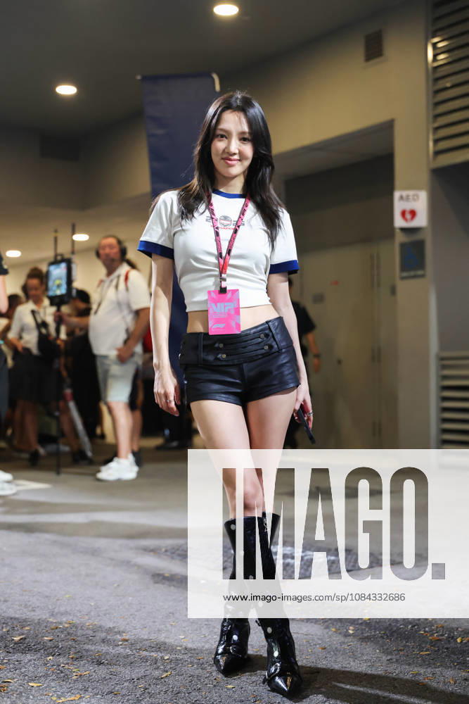 Korean singer Kim Hyo-Yeon at qualifying for F1 Grand Prix race of Singapore at Marina Bay Street Circuit on October 10, 2026 in Singapore, Singapore. (Photo by Qian Jun SPP-Paddocker)
