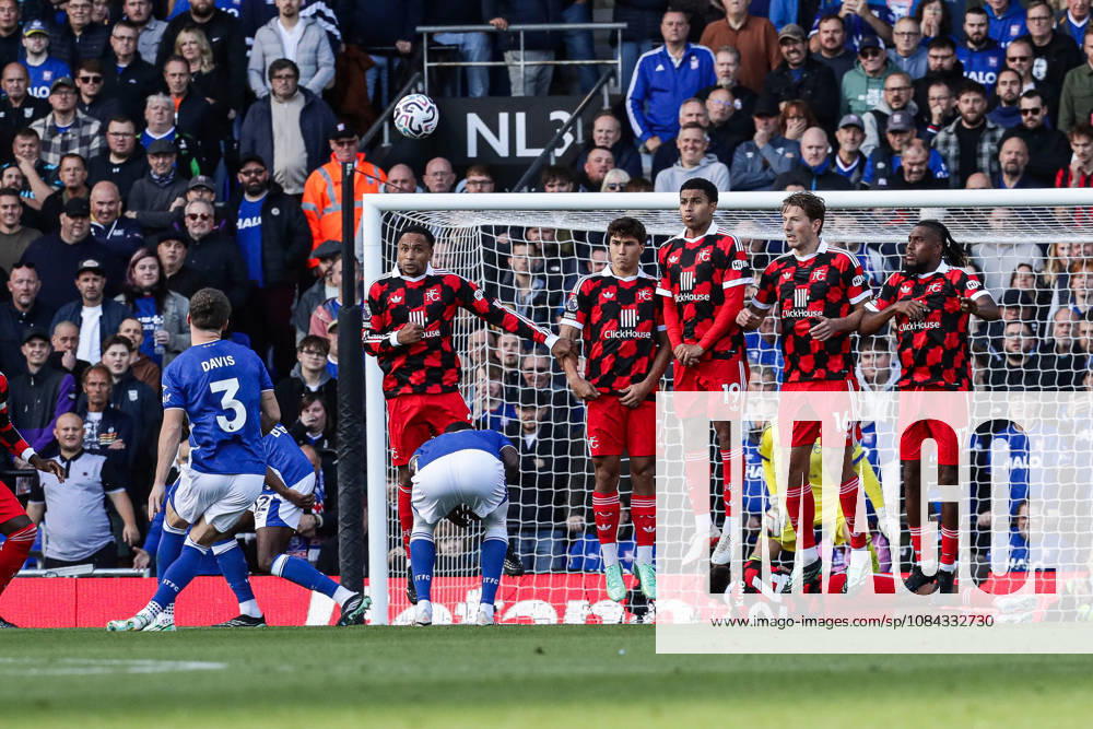 10th October 2026; Portman Road, Ipswich, Suffolk, England; Premier League Football, Ipswich Town versus Fulham; Leif Davis of Ipswich Town takes a free kick AndyxSkinner