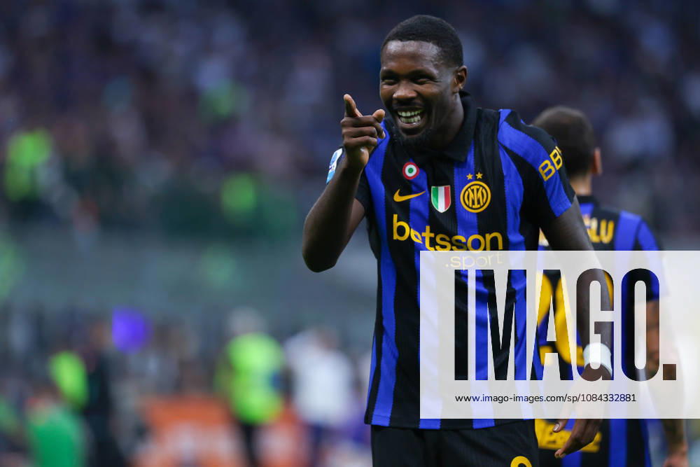 Marcus Thuram of FC Internazionale celebrates after scoring a goal during Serie A Enilive 2026 27 football match between FC Internazionale and Parma Calcio 1913. Italy