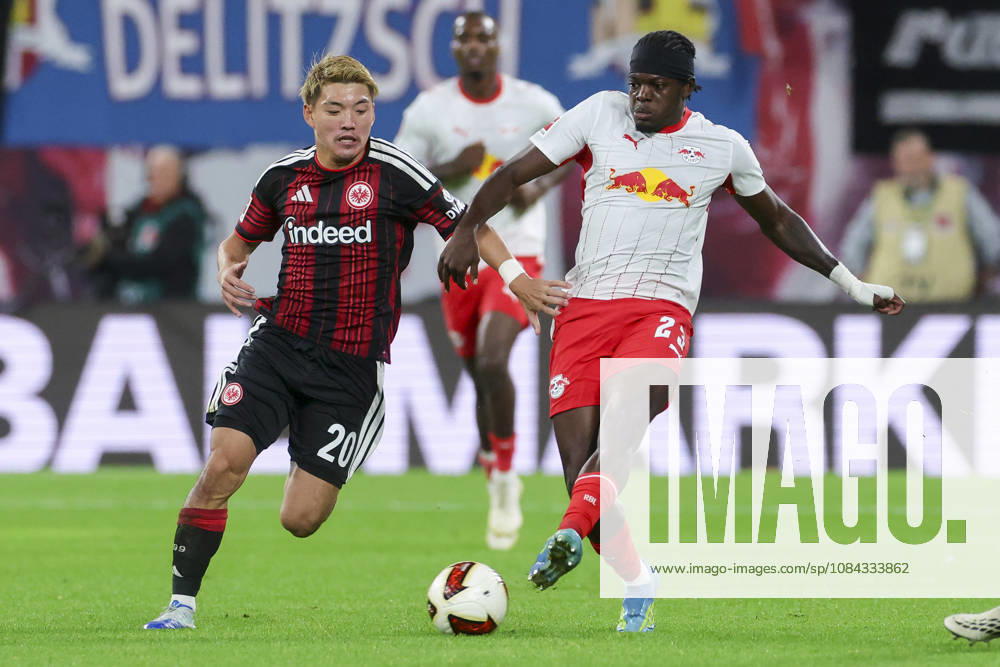 Ritsu Doan of Eintracht Frankfurt and Castello Lukeba of RB Leipzig battle for the ball during the Bundesliga match between RB Leipzig and Eintracht Frankfurt, Red Bull Arena on October 10, 2026, in Leipzig, Germany. Photo by Marco Steinbrenner, DeFodi Images. Ritsu Doan of Eintracht Frankfurt and Castello Lukeba of RB Leipzig battle for the ball during the Bundesliga match between RB Leipzig and Eintracht Frankfurt at Red Bull Arena on October 10, 2026 in Leipzig, Germany. Photo by Marco Steinbrenner, DeFodi Images. DFB and DFL regulations prohibit any use of photographs as image sequences and or quasi-video. Photo by Marco Steinbrenner, DeFodi Images.