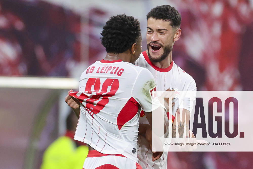 Christopher Nkunku of RB Leipzig celebrates his goal—making the score 4–0—with Romulo Cardoso of RB Leipzig during the Bundesliga 1 match between RB Leipzig and Eintracht Frankfurt, Red Bull Arena on October 10, 2026, in Leipzig, Germany. Photo by Marco Steinbrenner, DeFodi Images. Christopher Nkunku of RB Leipzig celebrates after scoring his team’s fourth goal with Romulo Cardoso of RB Leipzig during the Bundesliga match between RB Leipzig and Eintracht Frankfurt at Red Bull Arena on October 10, 2026 in Leipzig, Germany. Photo by Marco Steinbrenner, DeFodi Images. DFB and DFL regulations prohibit any use of photographs as image sequences and or quasi-video. Photo by Marco Steinbrenner, DeFodi Images.
