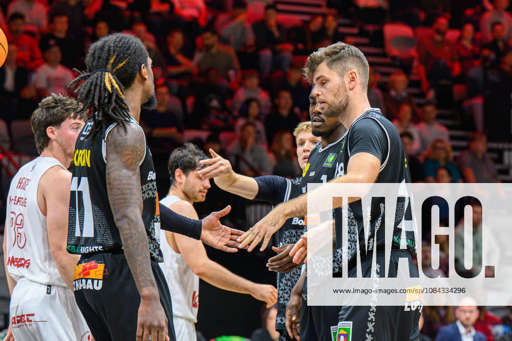 Basketball Season 2026–2027 2nd Bundesliga Pro A Matchday 4 Nuremberg Falcons Basketball Club NBC Kreisbau Kirchheim Knights AlSch Tyrel Morgan 11, Kreisbau Kirchheim Knights Julius Wolf 28, Kreisbau Kirchheim Knights