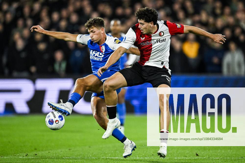ROTTERDAM - (lr) Lewis Schouten of AZ Alkmaar, Nacho Ferri of Feyenoord during the Dutch Eredivisie match between Feyenoord and AZ Alkmaar at Feyenoord stadium De Kuip on 10 October 2026 in Rotterdam, the Netherlands. OLAF KRAAK ANP Eredivisie 2026 27 ANPxSportx IVx 572044510 originalFilename: 572044510