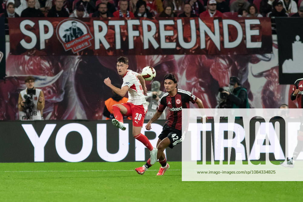 1 German Bundesliga RB Leipzig vs. Eintracht Frankfurt October 10, 2026 Andrija Maksimovic 30, RB Leipzig vs. Can Uzun 42, Eintracht Frankfurt LEIPZIG, GERMANY OCTOBER 10 Bundesliga match between RB Leipzig and Eintracht Frankfurt at the Red Bull Arena on Matchday 5 of the Bundesliga on October 10, 2026 in Leipzig, Germany. DFL regulations prohibit any use of photographs as image sequences and or quasi-video.