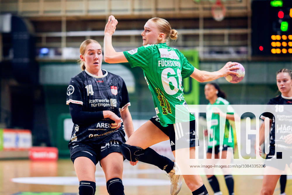 ALISSA KATARINA WERLE, Fuechse Berlin, 66, Nora Erhardt, SG Nürtingen Zizishausen, 14, GER, Women s Handball Bundesliga 2, Fuechse Berlin vs. SG Nürtingen Zizishausen, 2026–27 season, Matchday 5, October 10, 2026 GER, Women s Handball Bundesliga 2, Fuechse Berlin vs. SG Nuertingen Zizishausen, 2026–27 season, Matchday 5, October 10, 2026 Berlin
