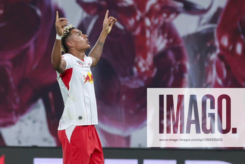 Antonio Nusa of RB Leipzig celebrates his goal to make it 5–0 during the Bundesliga match between RB Leipzig and Eintracht Frankfurt, Red Bull Arena on October 10, 2026, in Leipzig, Germany. Photo by Marco Steinbrenner, DeFodi Images. Antonio Nusa of RB Leipzig celebrates after scoring his team’s fifth goal during the Bundesliga match between RB Leipzig and Eintracht Frankfurt at Red Bull Arena on October 10, 2026 in Leipzig, Germany. Photo by Marco Steinbrenner, DeFodi Images. DFB and DFL regulations prohibit any use of photographs as image sequences and or quasi-video. Photo by Marco Steinbrenner, DeFodi Images.