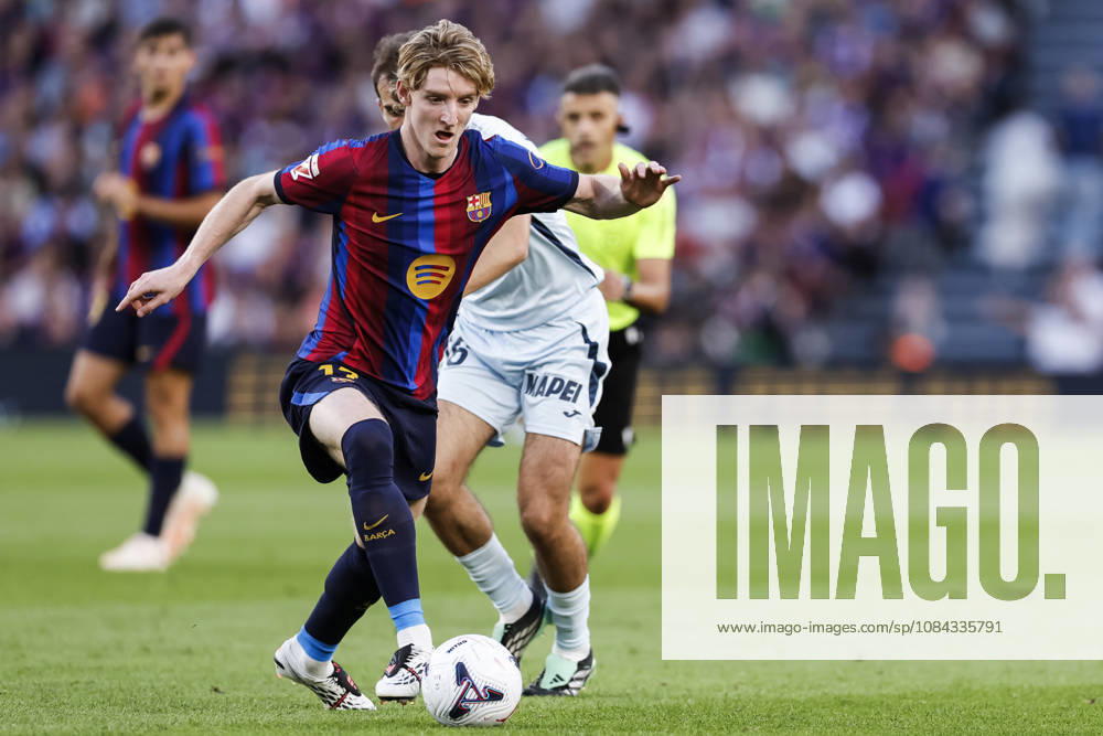 Anthony Gordon of FC Barcelona, Barca in action during the Spanish league, LaLiga EA Sports, football match played between FC Barcelona and Getafe CF at Spotify Camp Nou stadium on October 10, 2026 in Barcelona, Spain. Barcelona Spain - ZUMAa181 20261010_zaa_a181_082