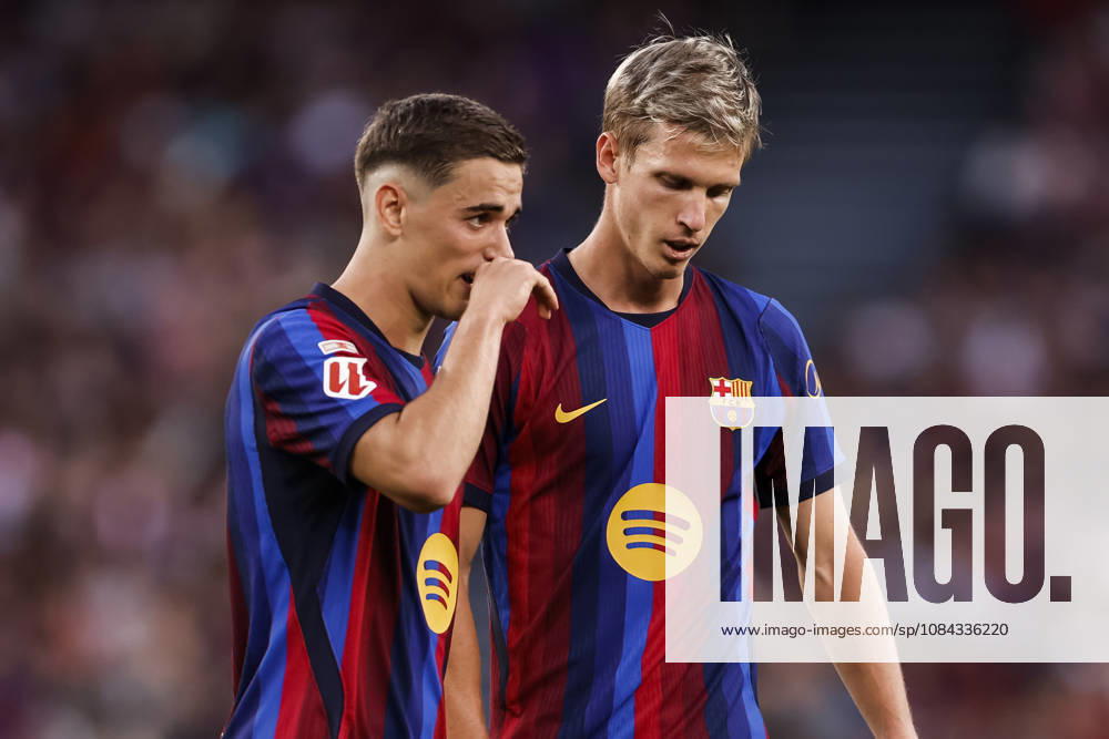 Gavi and Dani Olmo of FC Barcelona, Barca speak during the Spanish league, LaLiga EA Sports, football match played between FC Barcelona and Getafe CF at Spotify Camp Nou stadium on October 10, 2026 in Barcelona, Spain. FC Barcelona V Getafe CF - LaLiga EA Sports - ZUMAa181 20261010_zaa_a181_104