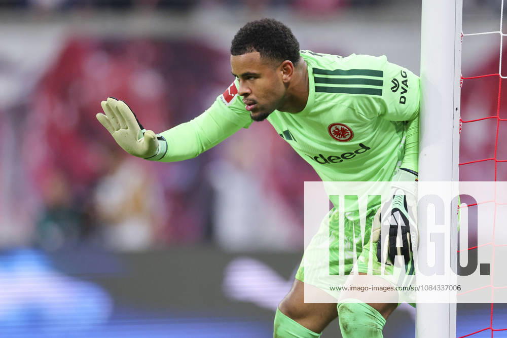 Goalkeeper Noah Atubolu of Eintracht Frankfurt gestures during the Bundesliga match between RB Leipzig and Eintracht Frankfurt, Red Bull Arena on October 10, 2026, in Leipzig, Germany. Photo by Marco Steinbrenner, DeFodi Images. Goalkeeper Noah Atubolu of Eintracht Frankfurt gestures during the Bundesliga match between RB Leipzig and Eintracht Frankfurt at Red Bull Arena on October 10, 2026 in Leipzig, Germany. Photo by Marco Steinbrenner, DeFodi Images. DFB and DFL regulations prohibit any use of photographs as image sequences and or quasi-video. Photo by Marco Steinbrenner, DeFodi Images.