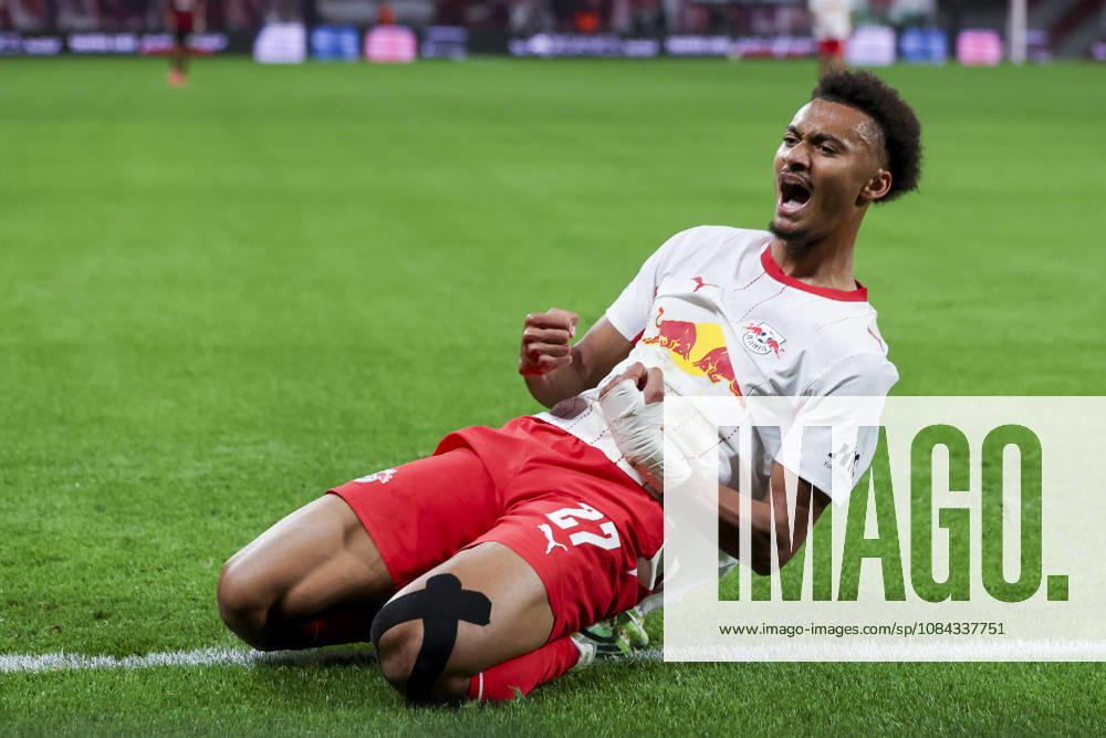 Tidiam Gomis of RB Leipzig celebrates his goal to make it 6-0 during the Bundesliga match between RB Leipzig and Eintracht Frankfurt, Red Bull Arena on October 10, 2026, in Leipzig, Germany. Photo by Marco Steinbrenner, DeFodi Images. Tidiam Gomis of RB Leipzig celebrates after scoring his team’s sixth goal during the Bundesliga match between RB Leipzig and Eintracht Frankfurt at Red Bull Arena on October 10, 2026 in Leipzig, Germany. Photo by Marco Steinbrenner, DeFodi Images. DFB and DFL regulations prohibit any use of photographs as image sequences and or quasi-video. Photo by Marco Steinbrenner, DeFodi Images.