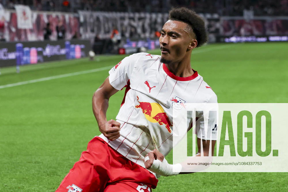 Tidiam Gomis of RB Leipzig celebrates his goal to make it 6-0 during the Bundesliga match between RB Leipzig and Eintracht Frankfurt, Red Bull Arena on October 10, 2026, in Leipzig, Germany. Photo by Marco Steinbrenner, DeFodi Images. Tidiam Gomis of RB Leipzig celebrates after scoring his team’s sixth goal during the Bundesliga match between RB Leipzig and Eintracht Frankfurt at Red Bull Arena on October 10, 2026 in Leipzig, Germany. Photo by Marco Steinbrenner, DeFodi Images. DFB and DFL regulations prohibit any use of photographs as image sequences and or quasi-video. Photo by Marco Steinbrenner, DeFodi Images.
