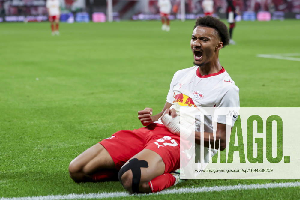 Tidiam Gomis of RB Leipzig celebrates his goal to make it 6-0 during the Bundesliga match between RB Leipzig and Eintracht Frankfurt, Red Bull Arena on October 10, 2026, in Leipzig, Germany. Photo by Marco Steinbrenner, DeFodi Images. Tidiam Gomis of RB Leipzig celebrates after scoring his team’s sixth goal during the Bundesliga match between RB Leipzig and Eintracht Frankfurt at Red Bull Arena on October 10, 2026 in Leipzig, Germany. Photo by Marco Steinbrenner, DeFodi Images. DFB and DFL regulations prohibit any use of photographs as image sequences and or quasi-video. Photo by Marco Steinbrenner, DeFodi Images.