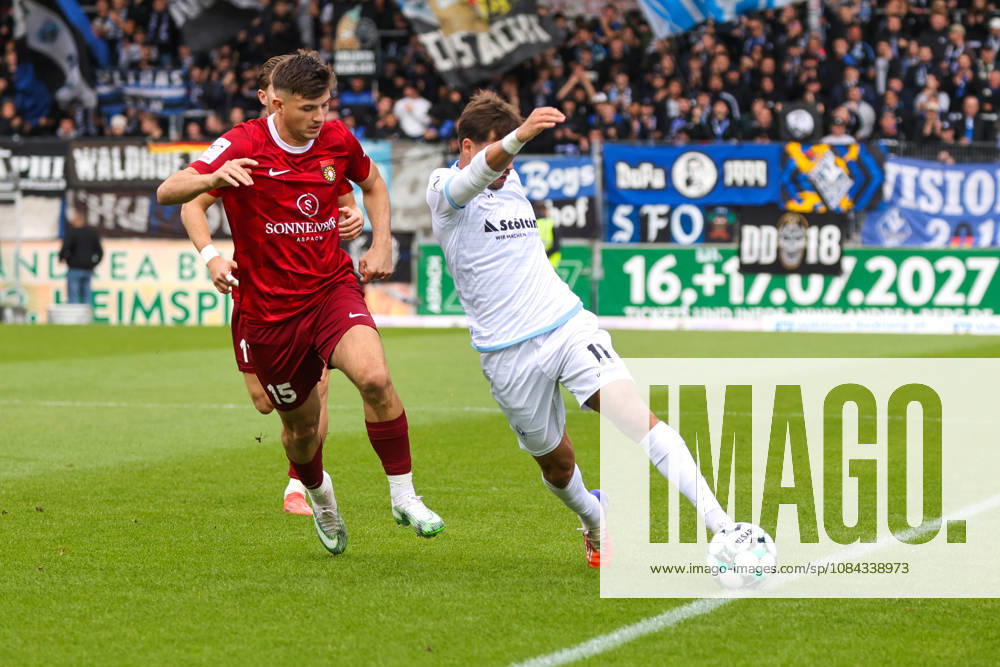 Antonis Aidonis, SG Sonnenhof Großaspach, 15; Masca, SV Waldhof Mannheim, 11; Soccer 3rd Division, Matchday 8, SG Sonnenhof Großaspach vs. SV Waldhof Mannheim on October 10, 2026, at the WIRmachenDRUCK Arena in Aspach Großaspach, Germany; Aspach Großaspach, WIRmachenDRUCK Arena, Germany