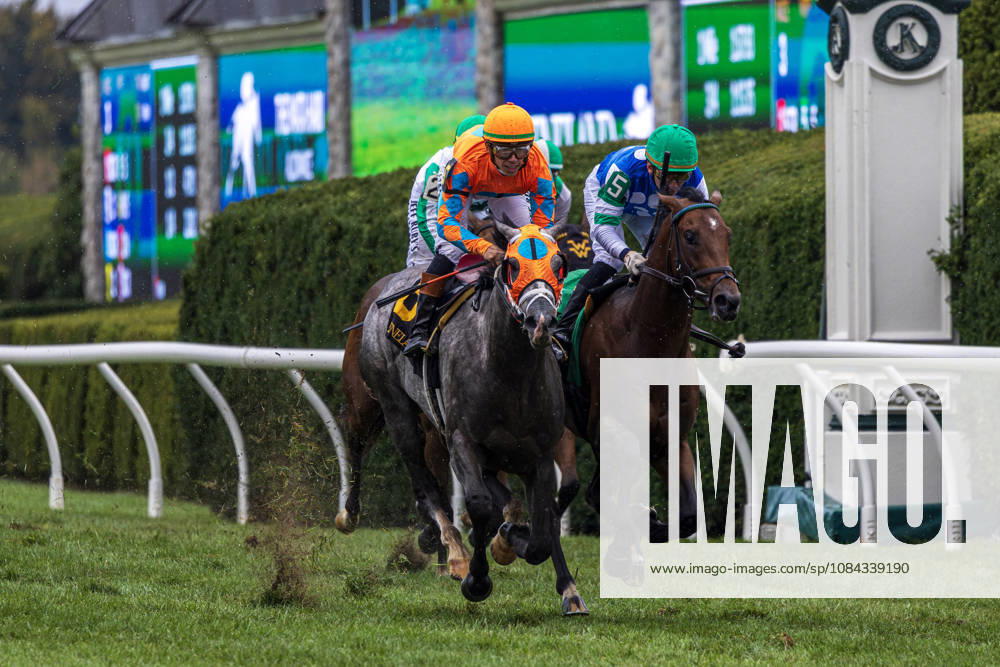 HORSE RACING 2026: QEII GI Day Keeneland OCT 10 October 10, 2026, USA: Merlin Monroan (6) ridden by Tyler Gaffalione wins an allowance race on QE II Day at Keeneland Race Course in Lexington, Kentucly on October 10, 2026. Casey Laughter Eclipse Sportswire CSM(Credit Image: Â Casey Laughter Cal Media) USA