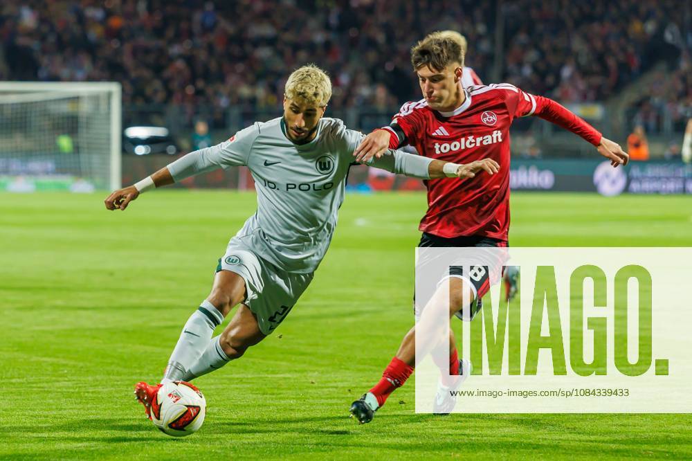 Soccer Season 2026–2027, Bundesliga 2, Matchday 7: 1. FC Nürnberg (FCN) vs. VfL Wolfsburg (Wob, Wolves) Sports photo by Zink DaMa . DFL regulations prohibit any use of photographs as image sequences and or quasi-video; for editorial use only. Muhammed Damar 20, VfL Wolfsburg; Javier Fernandez 8, 1 FC Nuremberg (FCN)