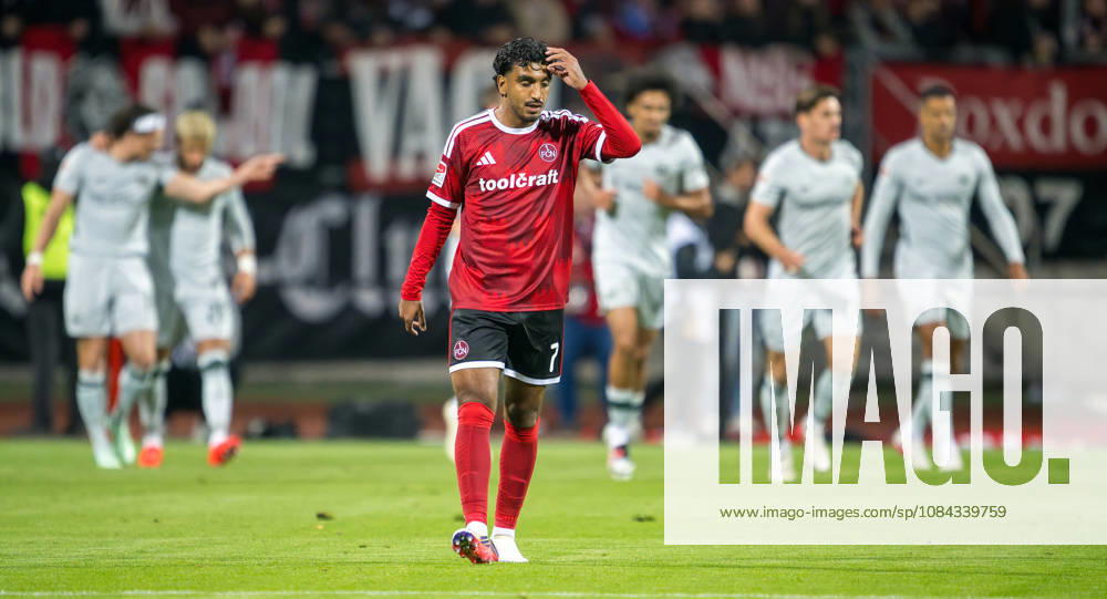 Soccer Season 2026–2027, Matchday 2, Bundesliga, Matchday 7: 1. FC Nürnberg (FCN) vs. VfL Wolfsburg (WOB) Wolves Sports Photo by Zink . DFL regulations prohibit any use of photographs as image sequences and or quasi-video; for editorial use only Rayan Ghrieb 7, 1 FC Nuremberg (FCN) disappointed; disappointment in defense; goal celebration; jubilation; joy after scoring; goal; shot on goal for the 0–1 by Hauke Wahl 6, VfL Wolfsburg