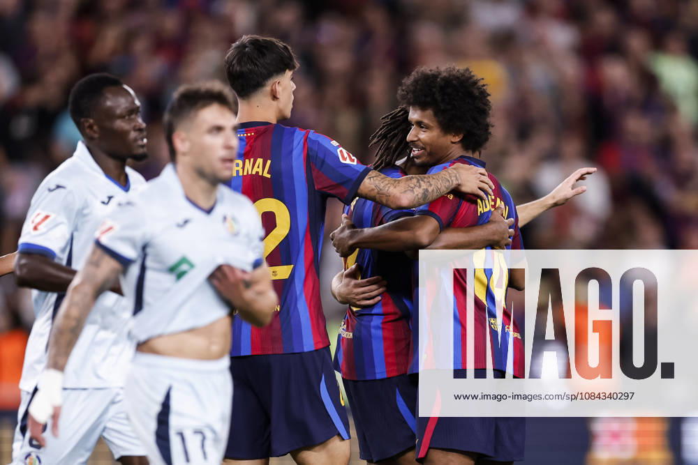 Jules Kounde of FC Barcelona, Barca celebrates a goal with teammates during the Spanish league, LaLiga EA Sports, football match played between FC Barcelona and Getafe CF at Spotify Camp Nou stadium on October 10, 2026 in Barcelona, Spain. FC Barcelona V Getafe CF - LaLiga EA Sports - ZUMAa181 20261010_zaa_a181_112