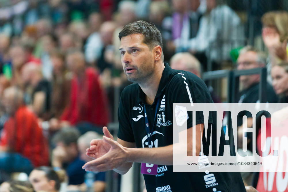 Coach Norman Rentsch, Zwickau; SV Union Halle Neustadt vs. BSV Sachsen Zwickau, Women s Handball Bundesliga, 1st Bundesliga, Matchday 5, 2026–27 Season, October 10, 2026, Halle SWH Arena, Saxony-Anhalt, Germany