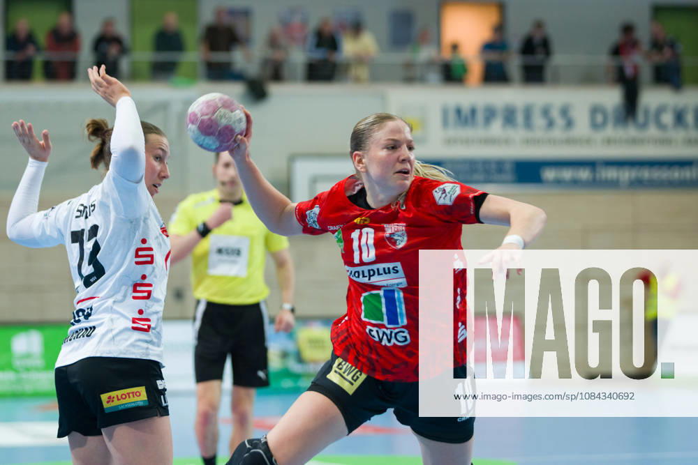 Zoe Stens Zwickau, 73, Viktoria Marksteiner Halle, 10, SV Union Halle Neustadt vs. BSV Sachsen Zwickau, Women s Handball Bundesliga, Bundesliga 1, Matchday 5, 2026–27 Season, October 10, 2026, Halle, SWH Arena, Saxony-Anhalt, Germany