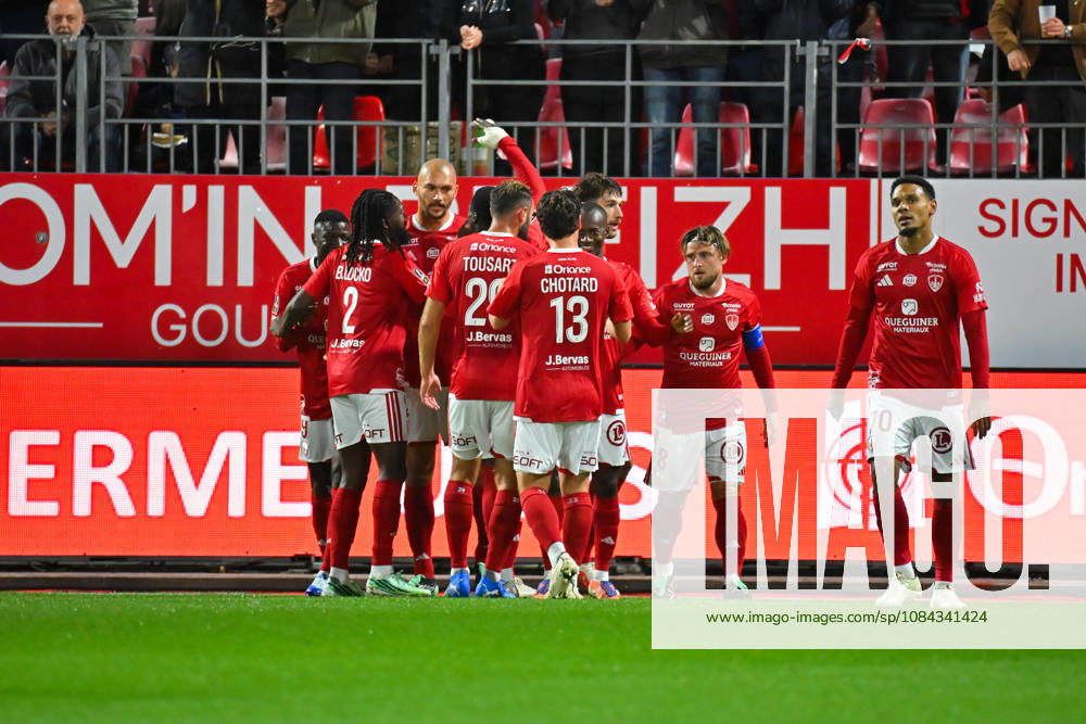 Stade Brestois 29 v Angers SCO - Ligue 1 McDonald s 2026 2027 Ludovic AJORQUE of Brest celebrate after scores with team during Ligue 1 McDonald s match between Brest and Angers at Stade Francis-Le Ble on October 10, 2026 in Brest, France. Brest France