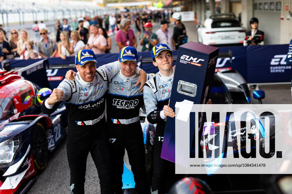 AUTO - ELMS - 4 HOURS OF PORTIMAO 2026 17 LANCHERE Paul (fra), JACOBY Alexander (bra), IGLESIAS Louis (fra), CLX Motorsport, Ligier JS P325 - Toyota, LMP3, celebration winner during the 4 Hours of Portimao 2026, 6th round of the 2026 European Le Mans Series on the Autodromo Internacional do Algarve from October 8 to 10, 2026 in Portimao, Portugal -