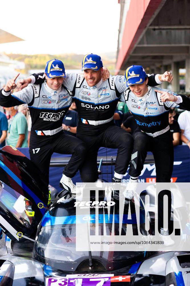 AUTO - ELMS - 4 HOURS OF PORTIMAO 2026 17 LANCHERE Paul (fra), JACOBY Alexander (bra), IGLESIAS Louis (fra), CLX Motorsport, Ligier JS P325 - Toyota, LMP3, celebration winner during the 4 Hours of Portimao 2026, 6th round of the 2026 European Le Mans Series on the Autodromo Internacional do Algarve from October 8 to 10, 2026 in Portimao, Portugal -