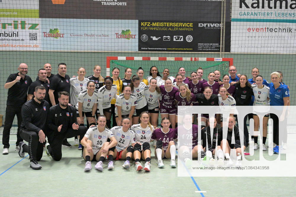 Group photo after the game: TusSies Metzingen vs. SCM Ramnicu Valcea, Handball, EHF, Europa League Qualification Second Leg, 2026–2027 Season, October 10, 2026, TusSies Metzingen vs. SCM Ramnicu Valcea, Handball, EHF, Europa League Qualification Second Leg, 2026–2027 Season, October 10, 2026, Metzingen