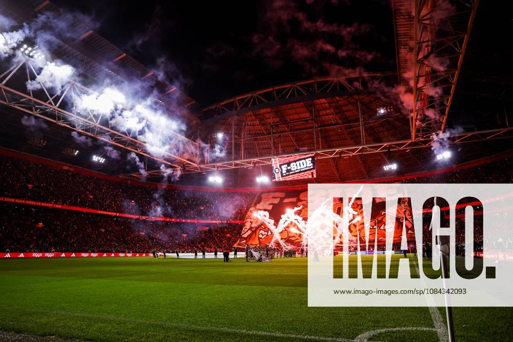 AMSTERDAM - A banner from the F-Side in honor of the 50th anniversary during the Dutch Eredivisie match between AFC Ajax and NEC Nijmegen at the Johan Cruijff ArenA on October 10, 2026, in Amsterdam, the Netherlands. MAURICE VAN STEEN ANP Eredivisie 2026 27 ANPxSportx IVx 572056132 originalFilename: 572056132