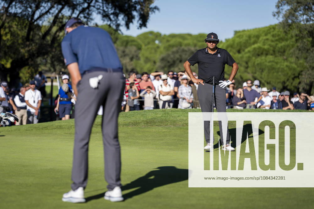 Golf 2026: Open De Espana: Day Three MADRID, SPAIN - OCTOBER 10: Eugenio Chacarra of Spain (R) looks at Jacob Skov Olesen of Denmark (L) on day three of the Open de Espana presented by Madrid at Club de Campo Villa de Madrid on October 10, 2026 in Madrid, Spain. Madrid Club de Campo Villa de Madrid Madrid Spain