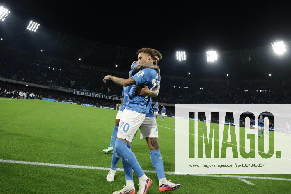 Serie a football match SSC Napoli vs Frosinone Napoli s Dutch midfielder Noa Lang celebrates after scoring a goal of 2-0 during the Serie A football match between SSC Napoli vs Frosinone at the Diego Armando Maradona Stadium in Naples, southern Italy, on October 10, 2026. ABP18074