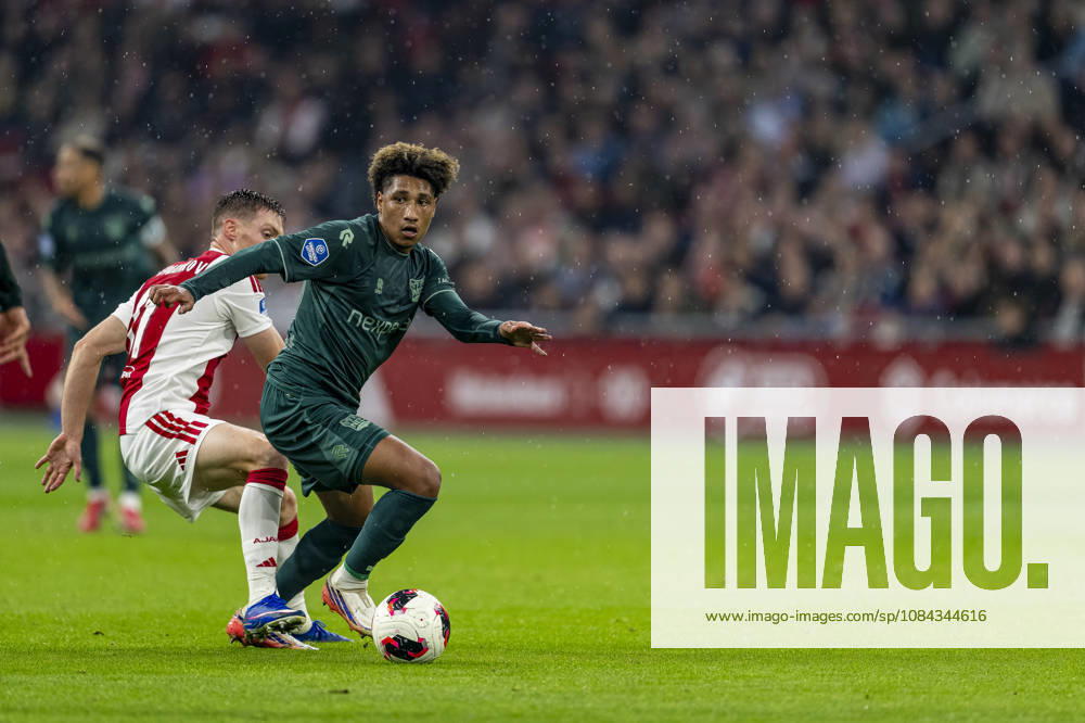AMSTERDAM l r AFC Ajax Amsterdam forward Viktor Tsygankov and NEC Nijmegen midfielder Noe Lebreton during the Vriendenloterij Eredivisie match between Ajax and NEC at the Johan Cruijff ArenA on October 10, 2026, in Amsterdam, Netherlands. Photo by DeFodi Images