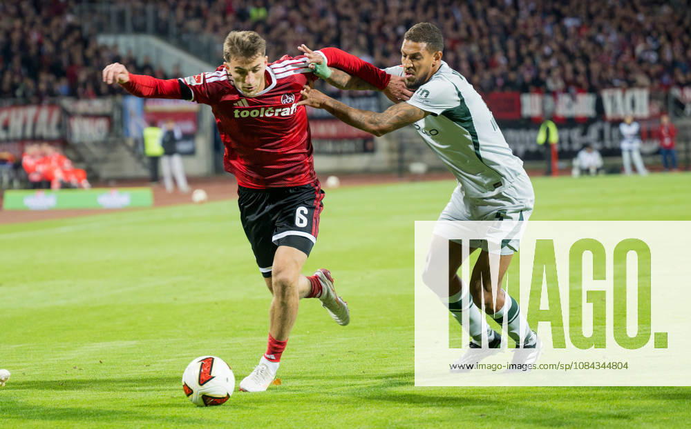 Soccer Season 2026–2027, Matchday 2, Bundesliga, Matchday 7: 1. FC Nürnberg (FCN) vs. VfL Wolfsburg (WOB) Wolves Sports Photo by Zink . DFL regulations prohibit any use of photographs as image sequences and or quasi-video; for editorial use only. Adam Markhiev 6, 1 FC Nuremberg (FCN) Vini Vinicius de Souza Costa 5, VfL Wolfsburg
