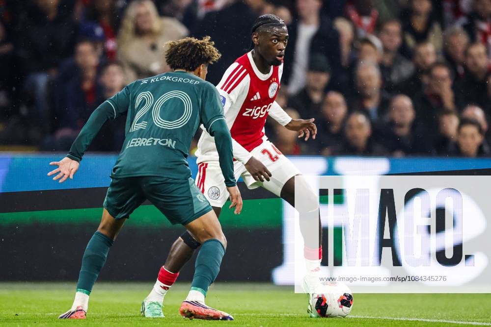 AMSTERDAM - (lr) NoÃ Lebreton of NEC Nijmegen, Jorthy Mokio of Ajax during the Dutch Eredivisie match between AFC Ajax and NEC Nijmegen at the Johan Cruijff ArenA on October 10, 2026 in Amsterdam, the Netherlands. MAURICE VAN STEEN ANP Eredivisie 2026 27 ANPxSportx IVx 572059298 originalFilename: 572059298