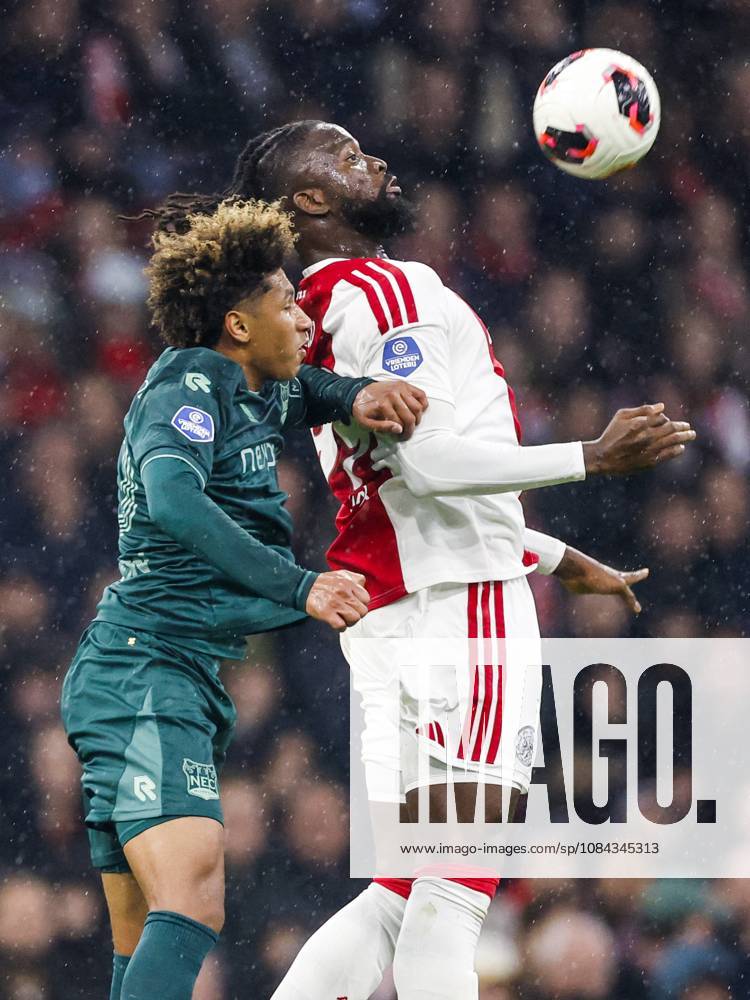 AMSTERDAM - (lr) NoÃ Lebreton of NEC Nijmegen, Tolu Arokodare of Ajax during the Dutch Eredivisie match between AFC Ajax and NEC Nijmegen at the Johan Cruijff ArenA on 10 October 2026 in Amsterdam, the Netherlands. MAURICE VAN STEEN ANP Eredivisie 2026 27 ANPxSportx IVx 572060111 originalFilename: 572060111