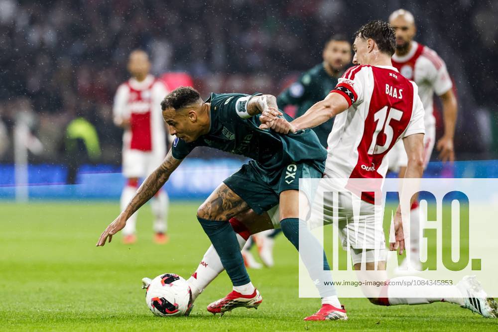 AMSTERDAM - (lr) Tjaronn Chery of NEC Nijmegen, Youri Baas of Ajax during the Dutch Eredivisie match between AFC Ajax and NEC Nijmegen at the Johan Cruijff ArenA on October 10, 2026 in Amsterdam, the Netherlands. MAURICE VAN STEEN ANP Eredivisie 2026 27 ANPxSportx IVx 572060231 originalFilename: 572060231
