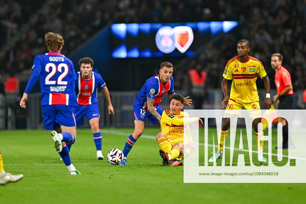 Paris Saint-Germain v Le Mans FC - Ligue 1 McDonald s 2026 2027 Mika GODTS of Paris, Joao NEVES of Paris Saint-Germain , Lucas DIGNE of Paris Saint-Germain , Rayan BAMBA of Le Mans FC and Lucas BRETELLE of Le Mans during Ligue 1 McDonald s match between Paris and Le Mans at Parc des Princes on October 10, 2026 in Paris, France. Paris France