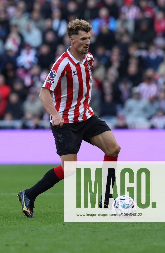 Sunderland, England, 10th October 2026. Thomas Meunier of Sunderland during the Sunderland vs Brighton and Hove Albion Premier League match at the Stadium Of Light, Sunderland. Picture credit should read: Nigel Roddis Sportimage . SPI_073_NR_SUND_BRIG SPI-5059-0073