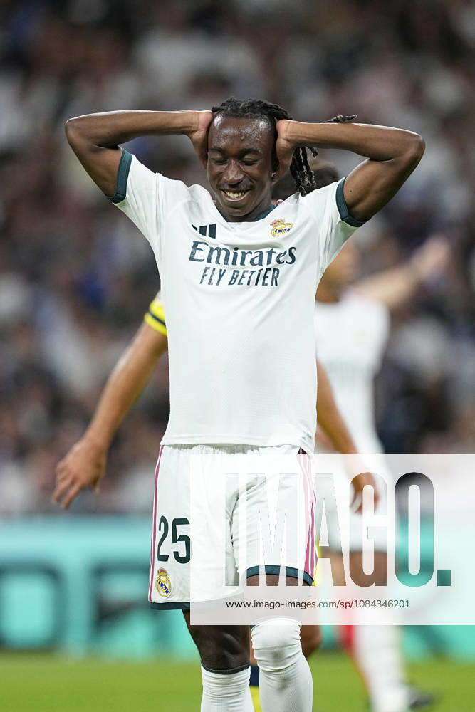Yan Diomande of Real Madrid CF laments during the Spanish League, LaLiga EA Sports, football match between Real Madrid and Villarreal CF at Bernabeu stadium on October 10, 2026, in Madrid, Spain. Madrid Spain - ZUMAa181 20261010_zaa_a181_142