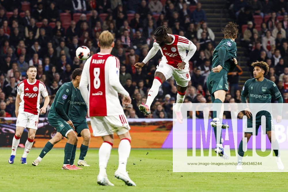 AMSTERDAM - Tolu Arokodare of Ajax heads the ball towards goal during the Dutch Eredivisie match between AFC Ajax and NEC Nijmegen at the Johan Cruijff ArenA on October 10, 2026 in Amsterdam, the Netherlands. MAURICE VAN STEEN ANP Eredivisie 2026 27 ANPxSportx IVx 572061326 originalFilename: 572061326