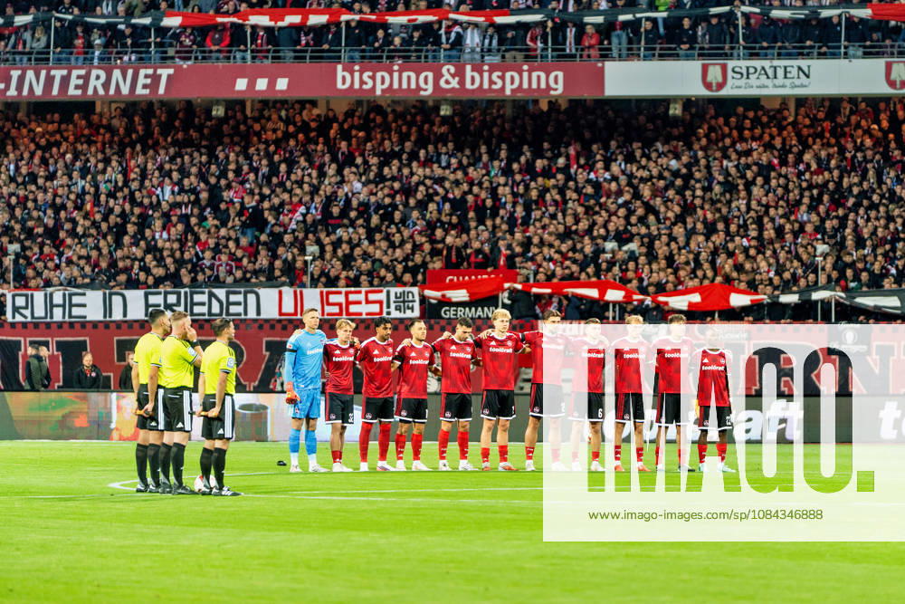 Minute of silence before the match: 1. FC Nuremberg vs. VfL Wolfsburg, GER, 1. FC Nuremberg vs. VfL Wolfsburg, soccer, 2. Bundesliga, Matchday 7, 2026–2027 season, October 10, 2026, DFL regulations prohibit any use of photographs as image sequences and or quasi-video, GER, 1. FC Nuremberg vs. VfL Wolfsburg, soccer, 2. Bundesliga, Matchday 7, 2026–2027 season, October 10, 2026, Nuremberg
