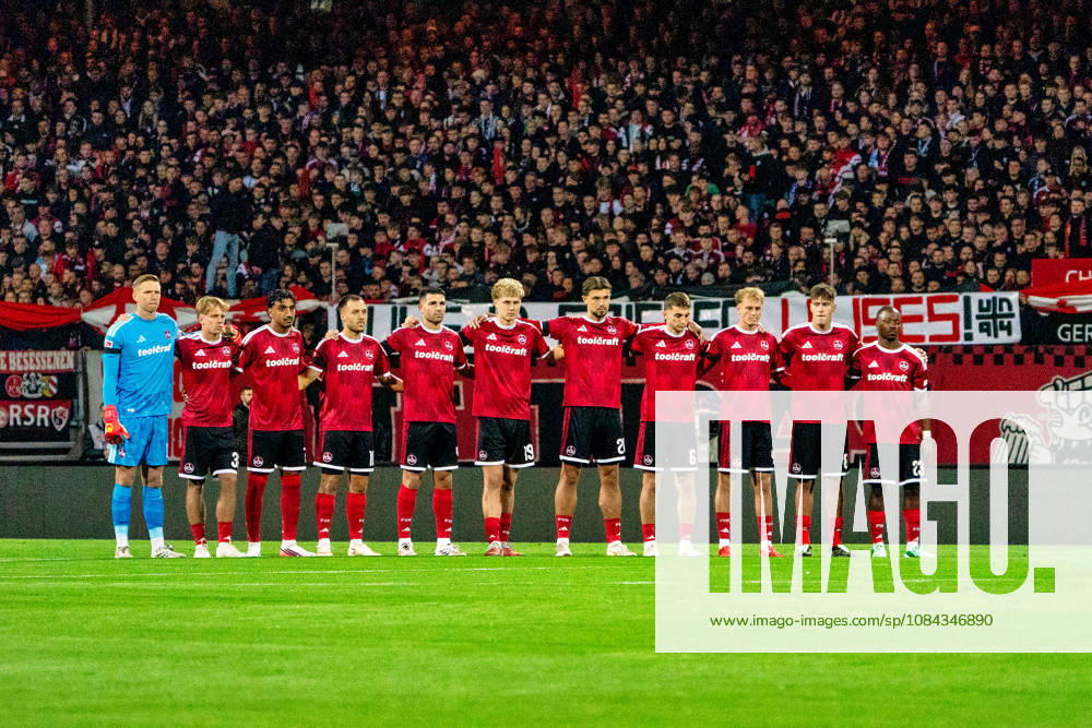 Minute of silence before the match: 1. FC Nuremberg vs. VfL Wolfsburg, GER, 1. FC Nuremberg vs. VfL Wolfsburg, soccer, 2. Bundesliga, Matchday 7, 2026–2027 season, October 10, 2026, DFL regulations prohibit any use of photographs as image sequences and or quasi-video, GER, 1. FC Nuremberg vs. VfL Wolfsburg, soccer, 2. Bundesliga, Matchday 7, 2026–2027 season, October 10, 2026, Nuremberg
