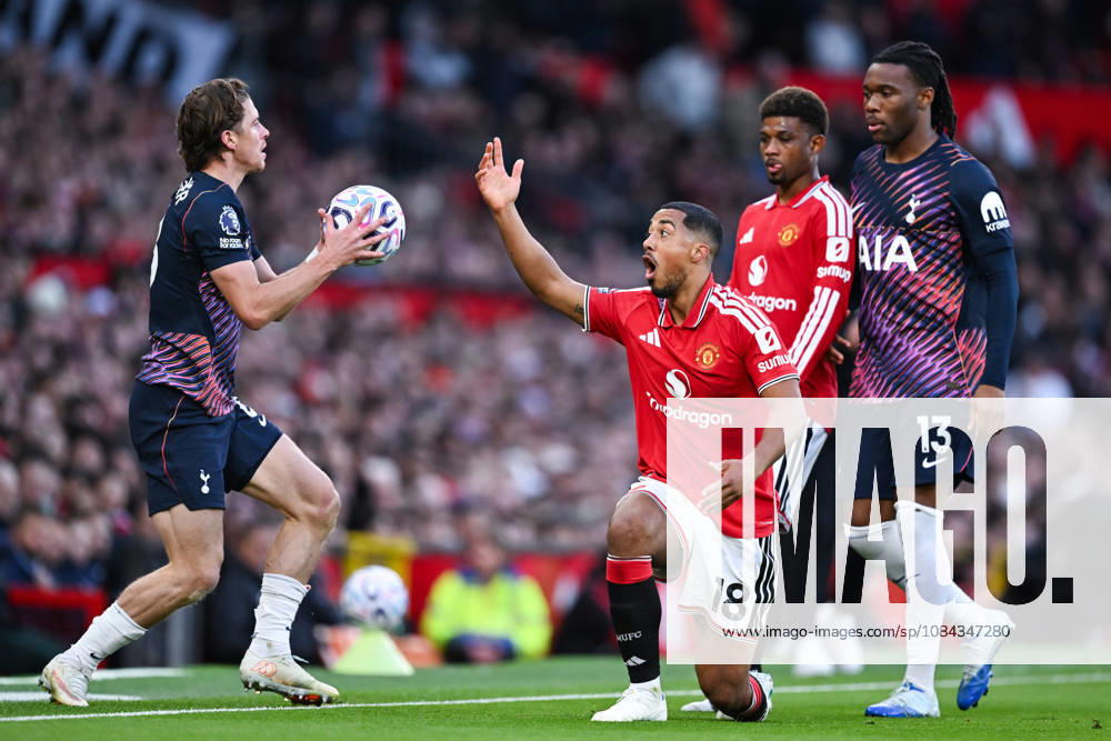 MANCHESTER, ENGLAND, OCT 10: Youri Tielemans of Manchester United, ManU appeals during the Premier League match between Manchester United and Tottenham Hotspur at Old Trafford in Manchester, England (Will Palmer Sports Press Photo)