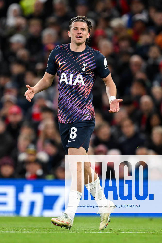 MANCHESTER, ENGLAND, OCT 10: Conor Gallagher of Tottenham Hotspur reacts during the Premier League match between Manchester United, ManU and Tottenham Hotspur at Old Trafford in Manchester, England (Will Palmer Sports Press Photo)