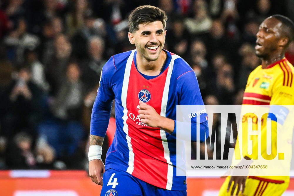 Lucas BERALDO of PSG celebrates his goal during the Ligue 1 match between Paris Saint-Germain (PSG) and Le Mans FC at Parc des Princes Stadium on October 10, 2026 in Paris, France. Paris France - ZUMAm308 20261010_zsp_m308_006
