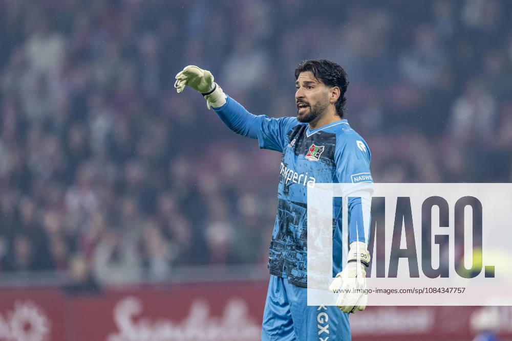 AMSTERDAM N E C Nijmegen goalkeeper Gonzalo Crettaz during the Vriendenloterij Eredivisie match between Ajax and N E C at the Johan Cruijff ArenA on October 10, 2026, in Amsterdam, Netherlands. Photo by DeFodi Images