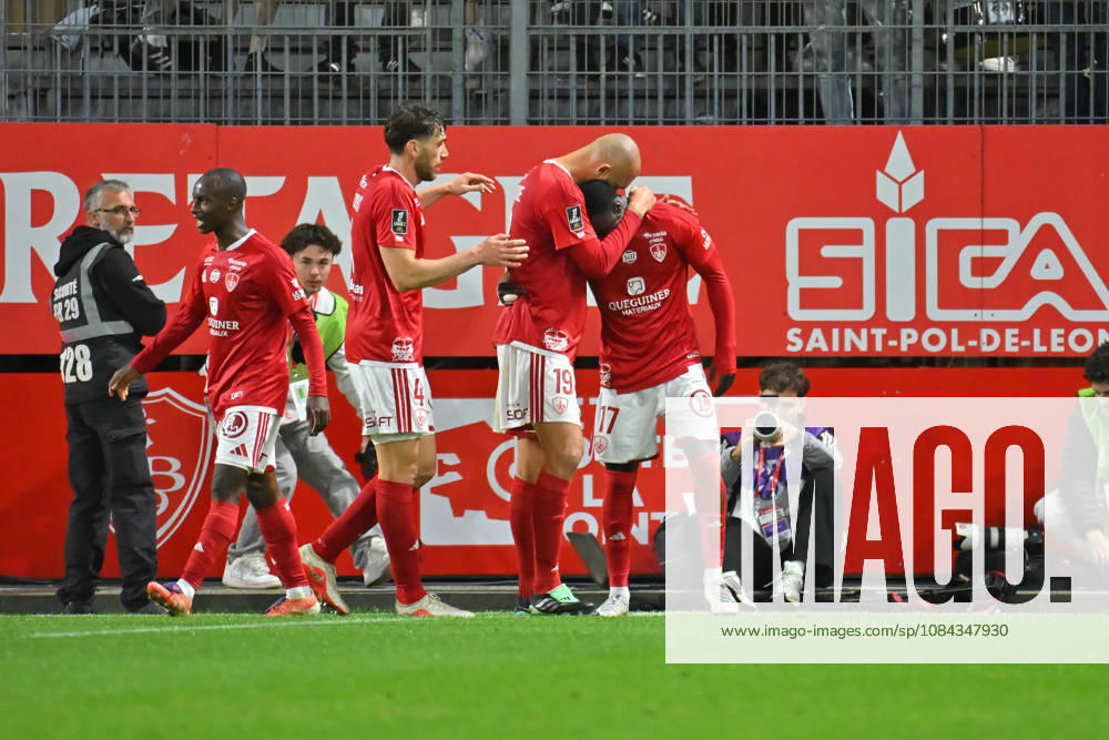 Stade Brestois 29 v Angers SCO - Ligue 1 McDonald s 2026 2027 Mama BALDE of Stade Brestois 29 and Ludovic AJORQUE of Brest celebrate after scores during Ligue 1 McDonald s match between Brest and Angers at Stade Francis-Le Ble on October 10, 2026 in Brest, France. Brest France
